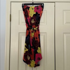 Floral Strapless Dress Veronica M